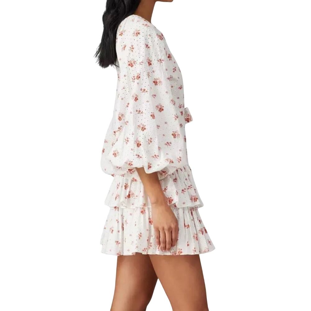Maia Bergman Floral Ines Pink Floral Lace Wrap Dress Women’s size small - Picture 2 of 9
